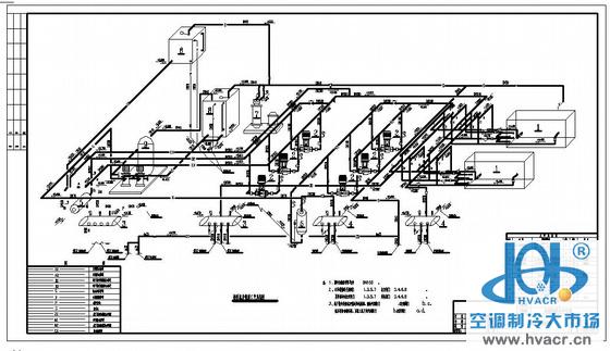 热泵机房管道系统图
